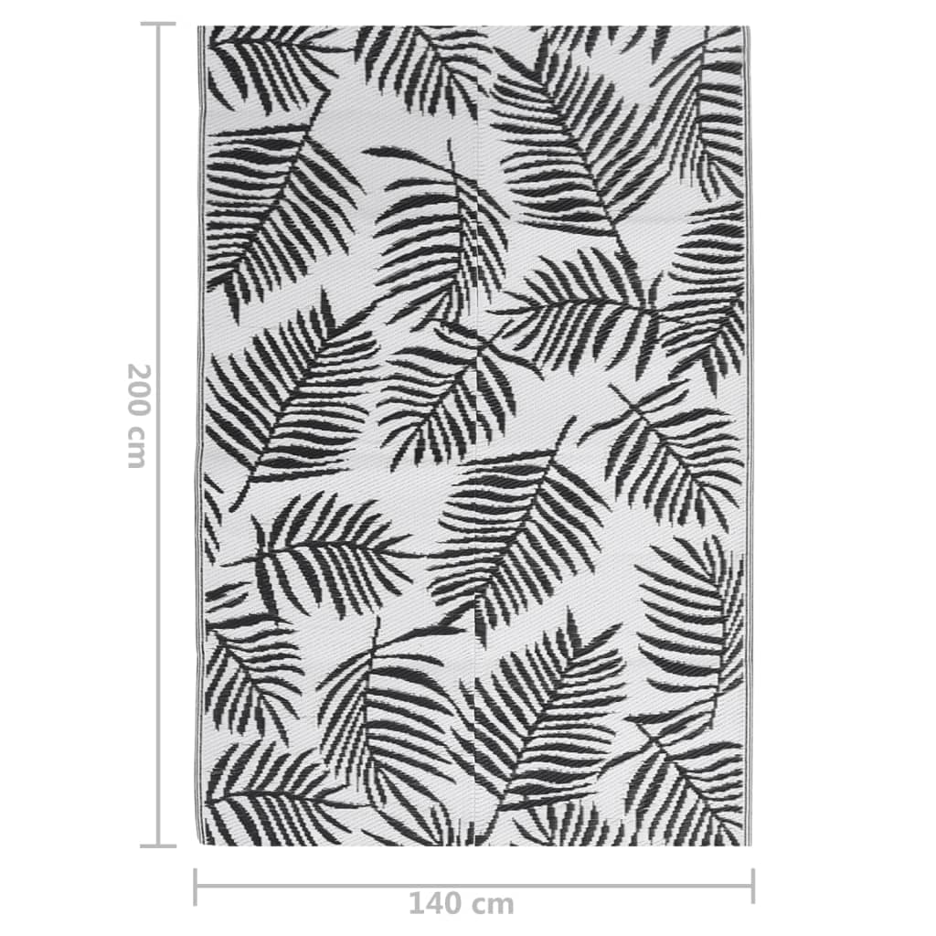 vidaXL Covor de exterior, ARAKIL negru, 140x200 cm, PP vidaXL Covor de exterior, ARAKIL negru, 140x200 cm, PP