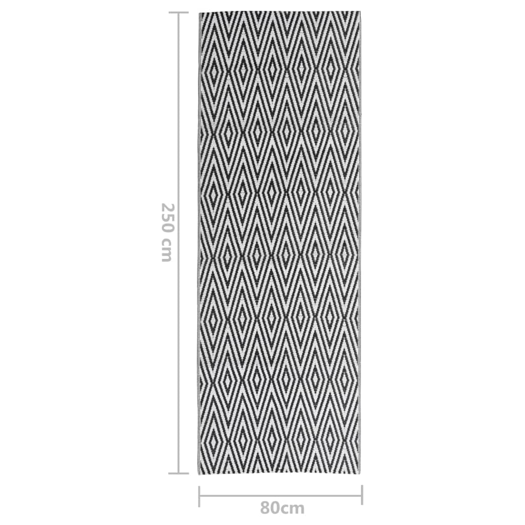 vidaXL Covor de exterior, ARAKIL negru, 80x250 cm