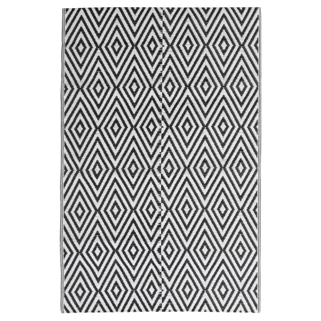 vidaXL Covor de exterior, ARAKIL negru, 140x200 cm, PP vidaXL Covor de exterior, ARAKIL negru, 140x200 cm, PP