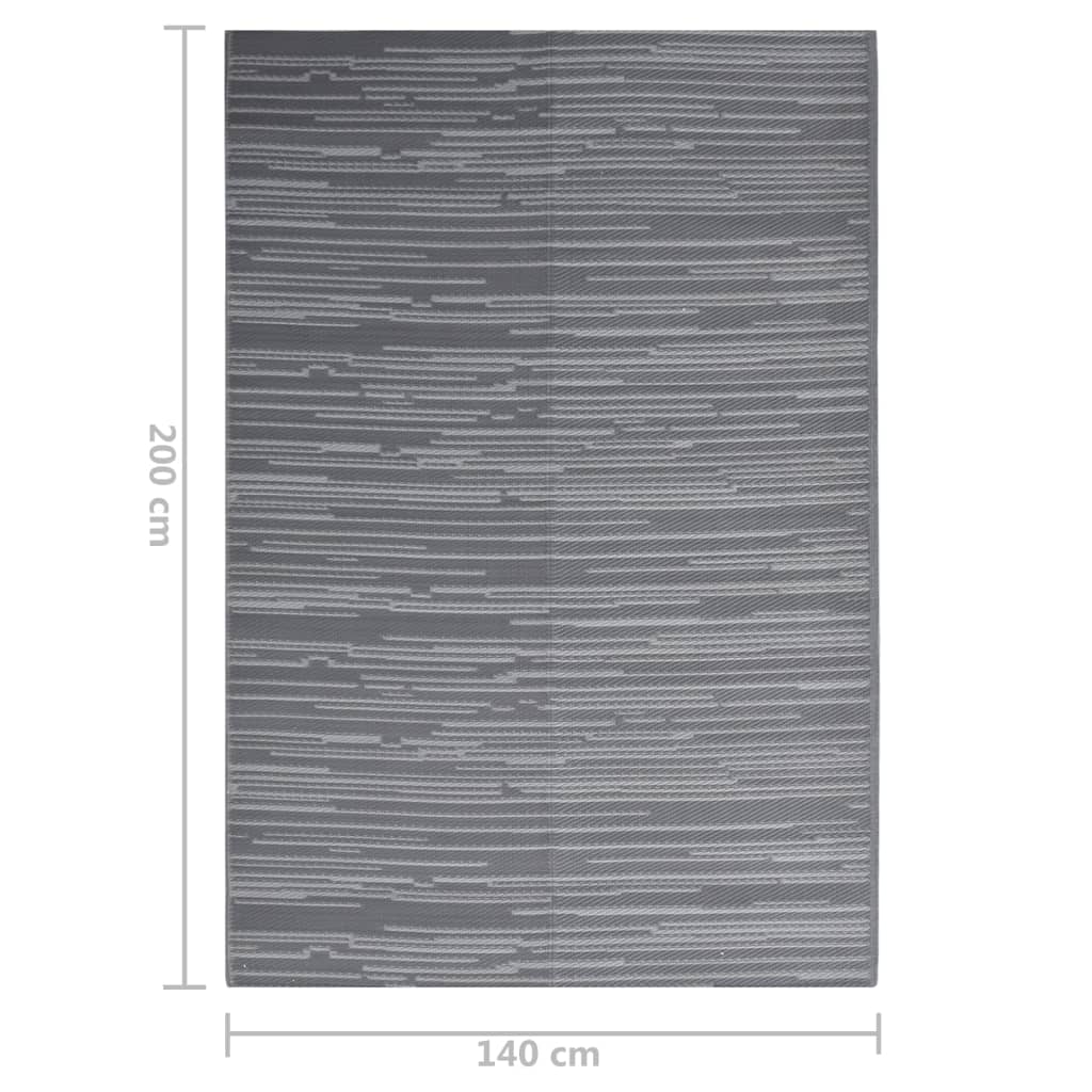 vidaXL Covor de exterior, ARAKIL antracit, 140x200 cm, PP vidaXL Covor de exterior, ARAKIL antracit, 140x200 cm, PP