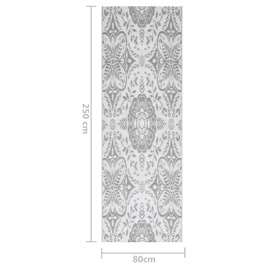 vidaXL Covor de exterior, ARAKIL gri deschis, 80x250 cm, PP vidaXL Covor de exterior, ARAKIL gri deschis, 80x250 cm, PP