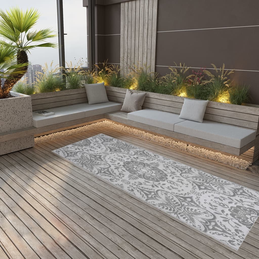 vidaXL Covor de exterior, ARAKIL gri deschis, 80x250 cm, PP vidaXL Covor de exterior, ARAKIL gri deschis, 80x250 cm, PP