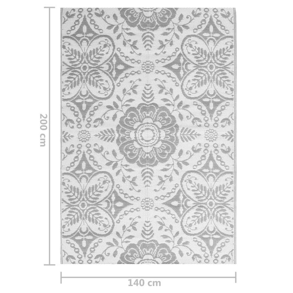 vidaXL Covor de exterior, ARAKIL gri deschis, 140x200 cm, PP vidaXL Covor de exterior, ARAKIL gri deschis, 140x200 cm, PP