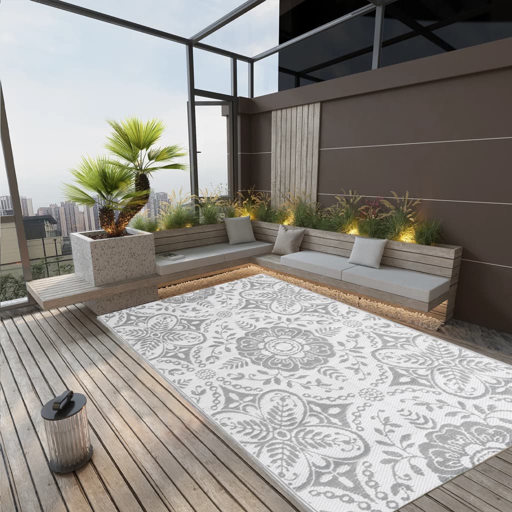 vidaXL Covor de exterior, ARAKIL gri deschis, 140x200 cm, PP vidaXL Covor de exterior, ARAKIL gri deschis, 140x200 cm, PP