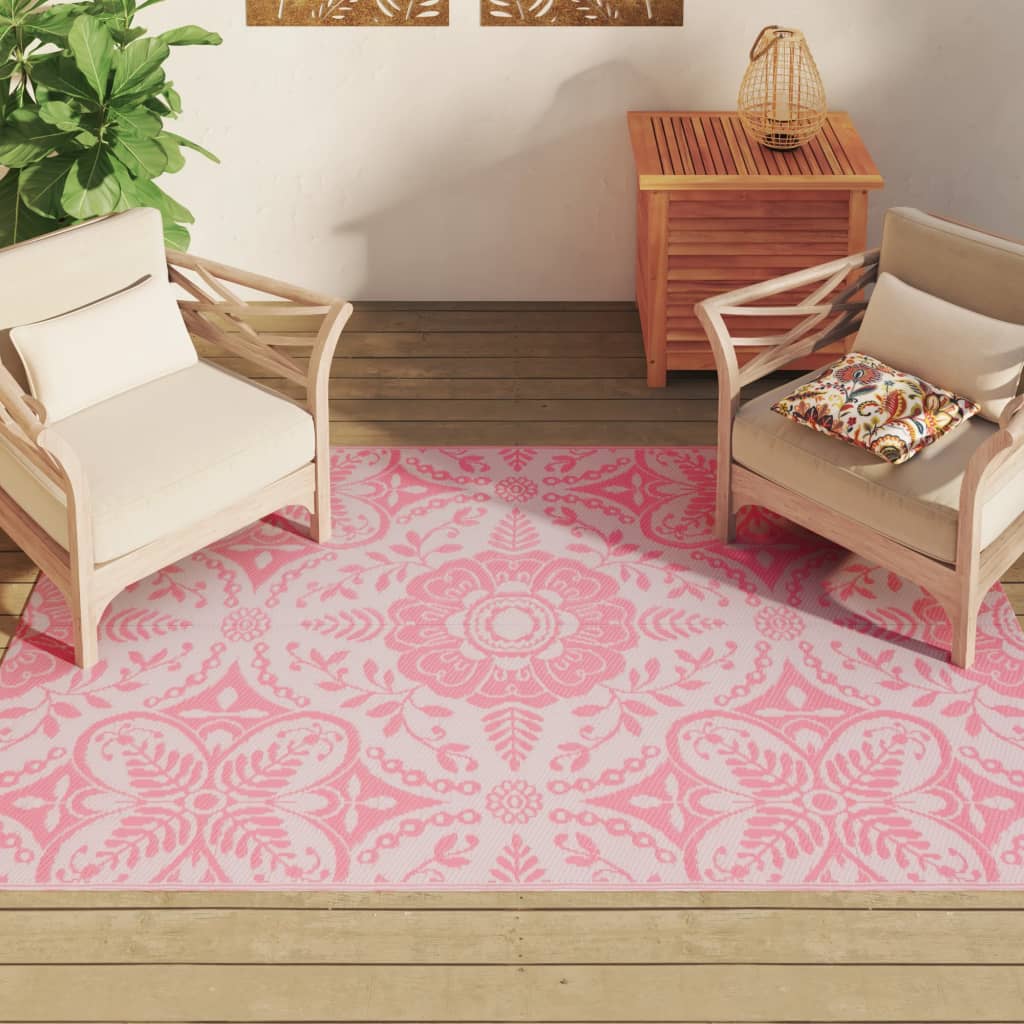 vidaXL Covor de exterior, ARAKIL roz, 140x200 cm, PP vidaXL Covor de exterior, ARAKIL roz, 140x200 cm, PP