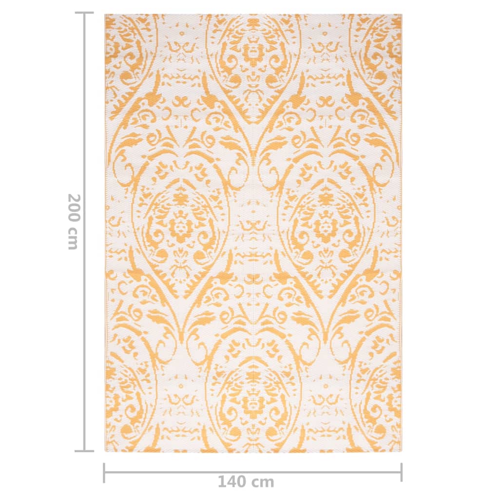 vidaXL Covor de exterior, ARAKIL galben, 140x200 cm, PP vidaXL Covor de exterior, ARAKIL galben, 140x200 cm, PP