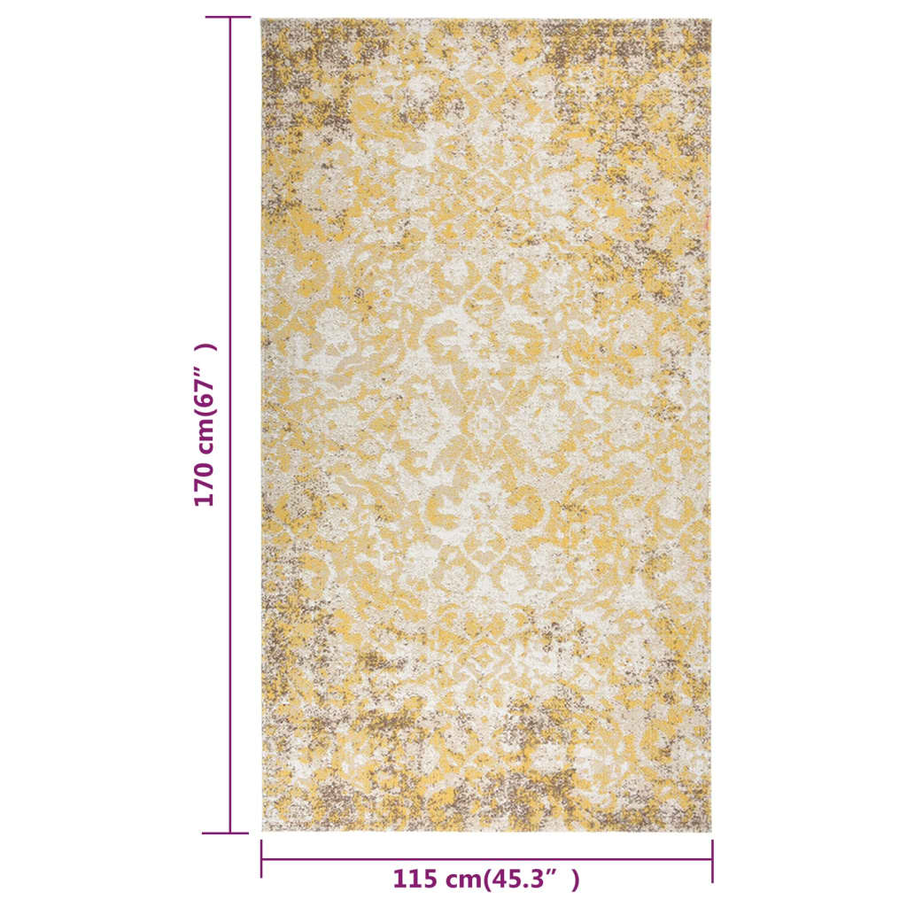 vidaXL Covor de exterior, galben, 115x170 cm, țesătură plată vidaXL Covor de exterior, galben, 115x170 cm, țesătură plată