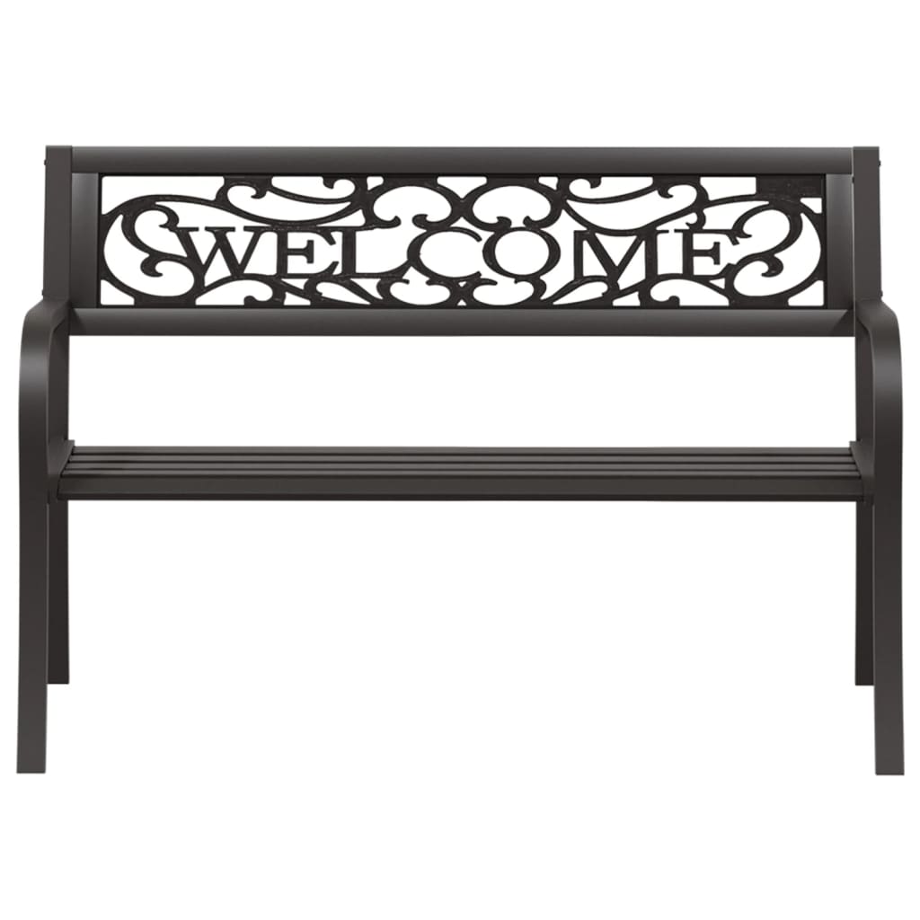 vidaXL Bancă de grădină, negru, 125 cm, oțel vidaXL Bancă de grădină, negru, 125 cm, oțel