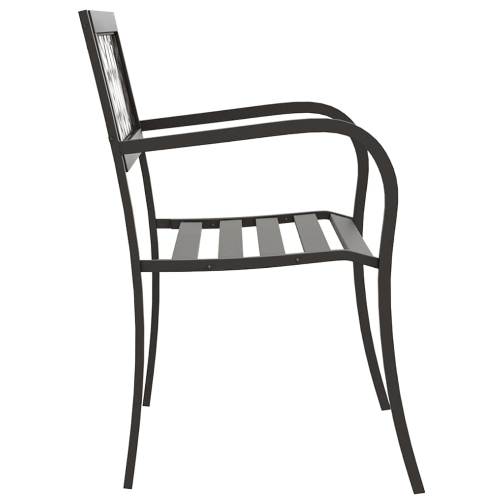 vidaXL Bancă de grădină, negru, 125 cm, oțel vidaXL Bancă de grădină, negru, 125 cm, oțel