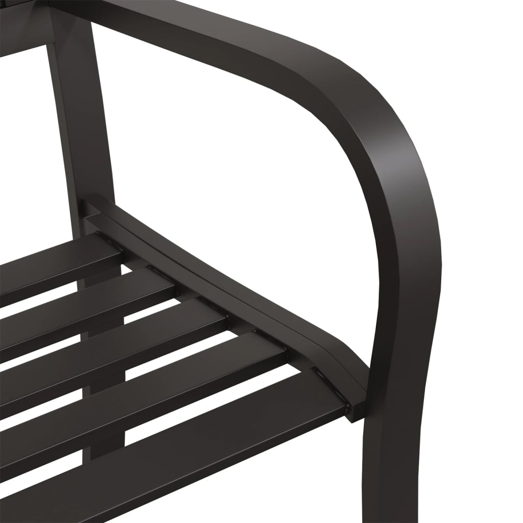 vidaXL Bancă de grădină, negru, 125 cm, oțel vidaXL Bancă de grădină, negru, 125 cm, oțel