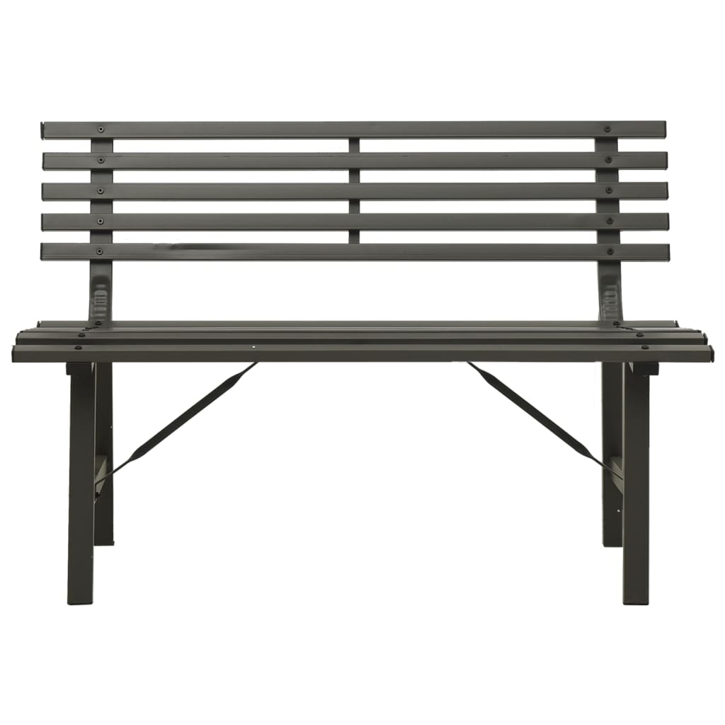 vidaXL Bancă de grădină, negru, 110 cm, oțel vidaXL Bancă de grădină, negru, 110 cm, oțel
