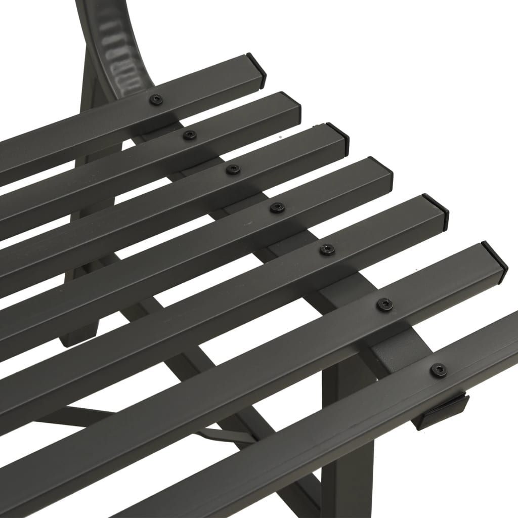 vidaXL Bancă de grădină, negru, 110 cm, oțel vidaXL Bancă de grădină, negru, 110 cm, oțel