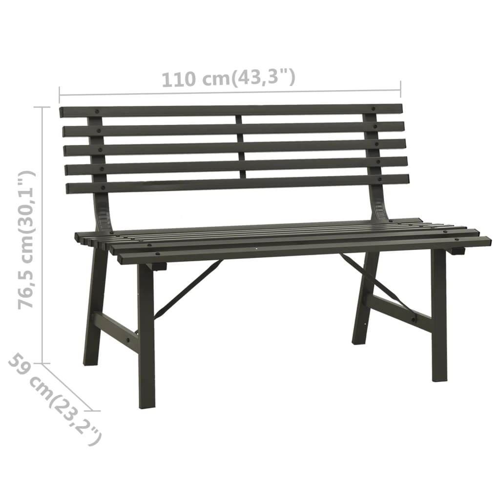 vidaXL Bancă de grădină, negru, 110 cm, oțel vidaXL Bancă de grădină, negru, 110 cm, oțel