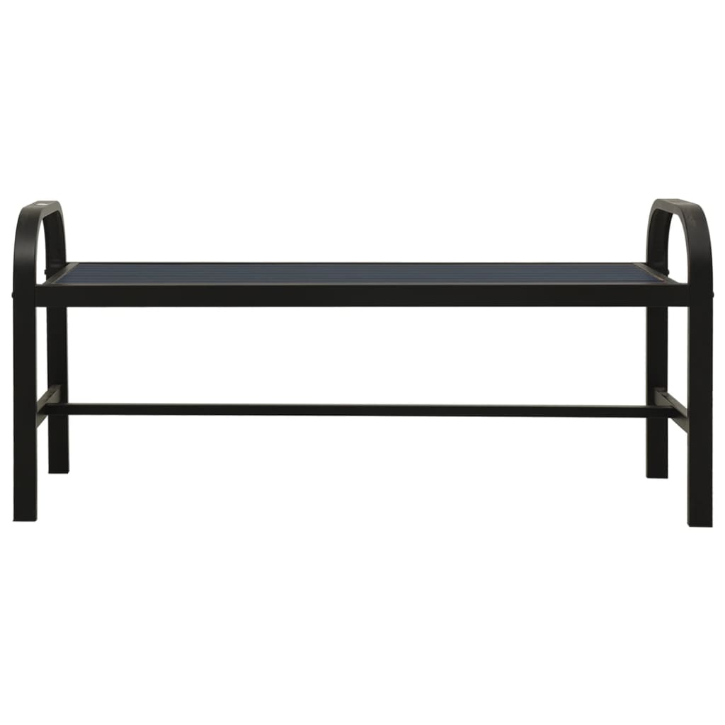vidaXL Bancă de grădină, negru, 124,5 cm, oțel și WPC vidaXL Bancă de grădină, negru, 124,5 cm, oțel și WPC