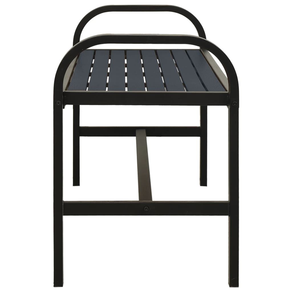 vidaXL Bancă de grădină, negru, 124,5 cm, oțel și WPC vidaXL Bancă de grădină, negru, 124,5 cm, oțel și WPC