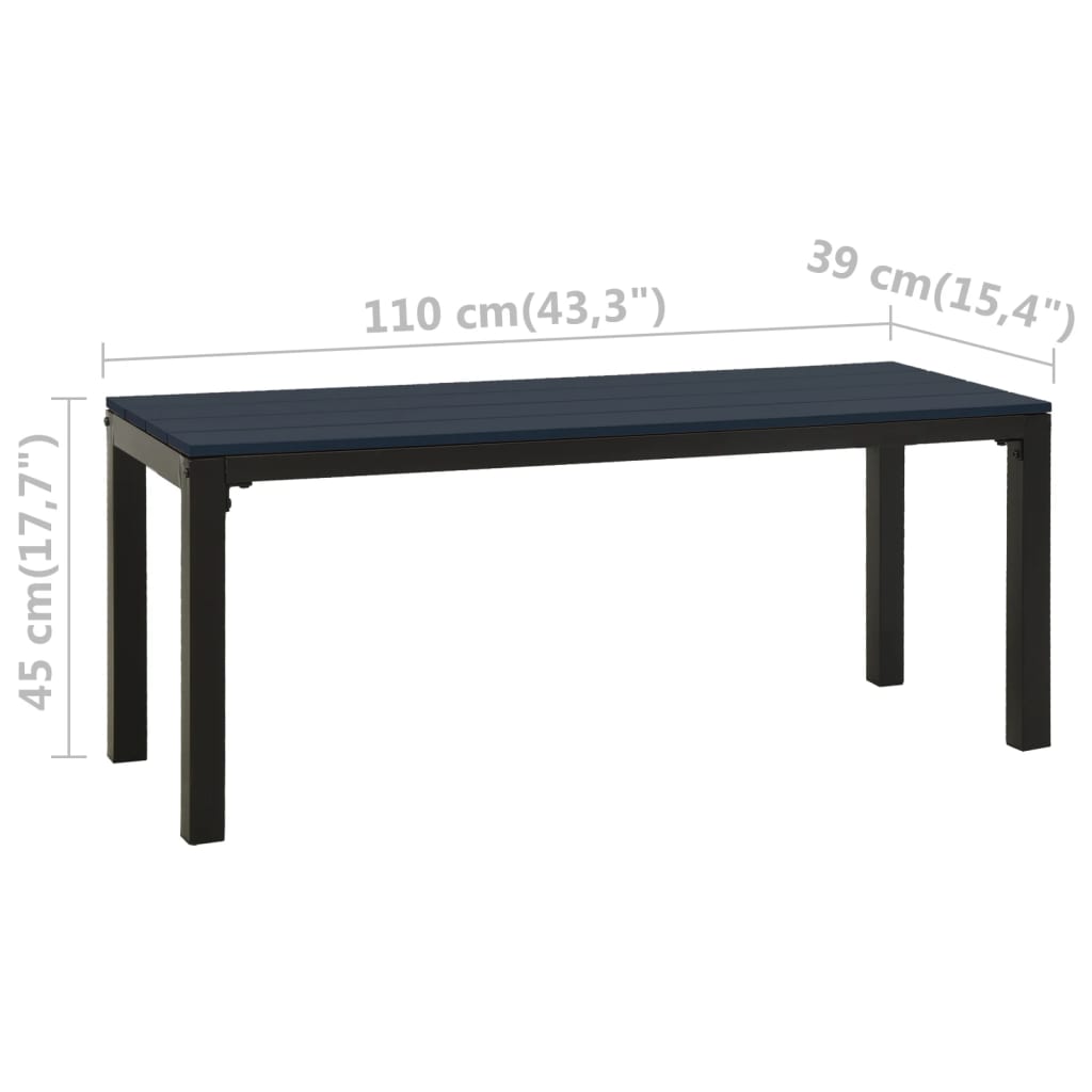 vidaXL Bancă de grădină, negru, 110 cm, oțel și WPC vidaXL Bancă de grădină, negru, 110 cm, oțel și WPC