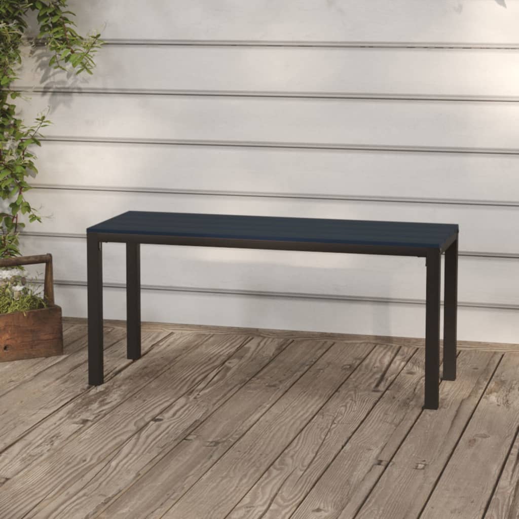vidaXL Bancă de grădină, negru, 110 cm, oțel și WPC vidaXL Bancă de grădină, negru, 110 cm, oțel și WPC