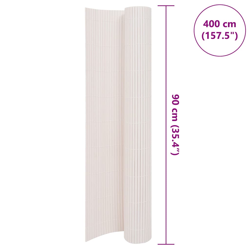 vidaXL Gard pentru grădină cu 2 fețe, alb, 90x400 cm