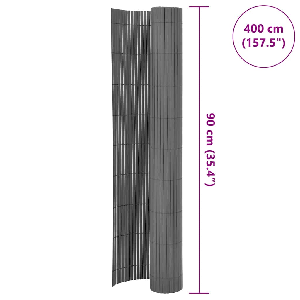 vidaXL Gard pentru grădină cu 2 fețe, gri, 90x400 cm
