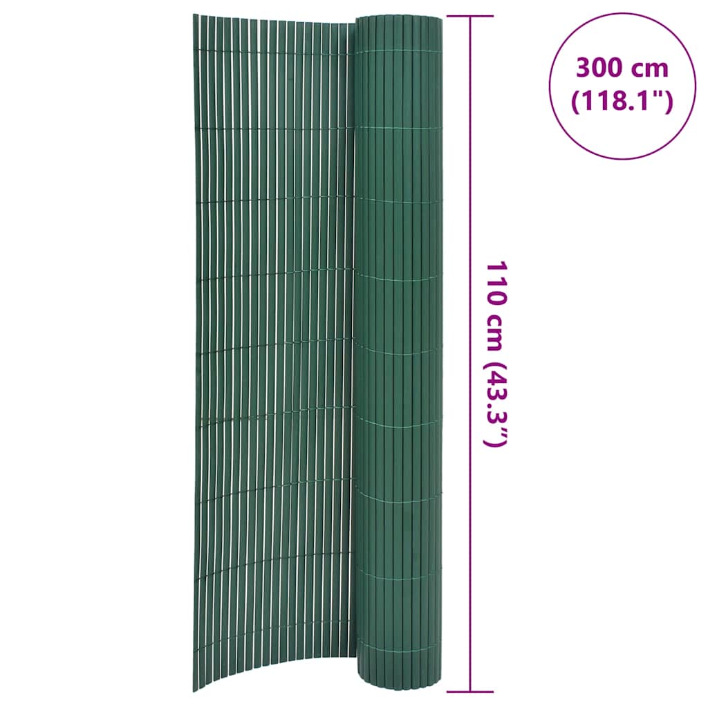 vidaXL Gard pentru grădină cu 2 fețe, verde, 110x300 cm