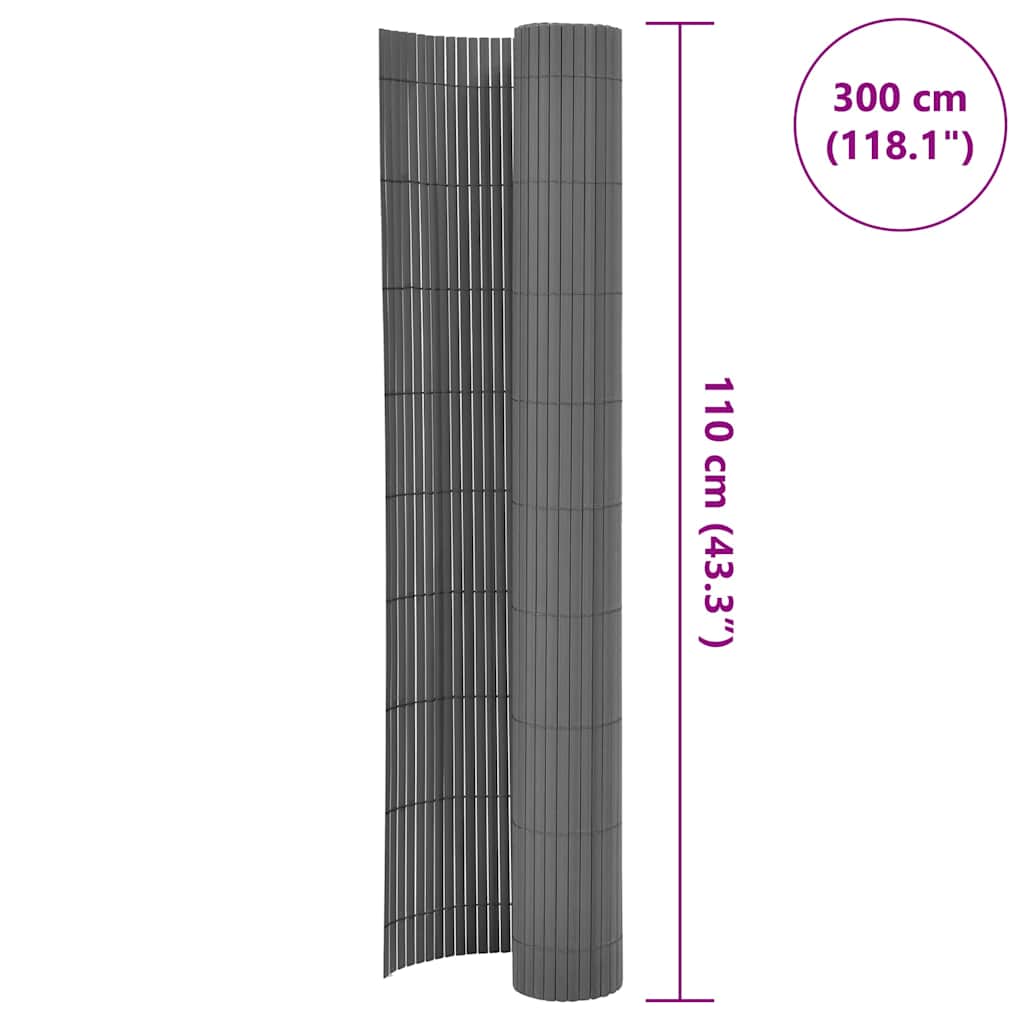 vidaXL Gard pentru grădină cu 2 fețe, gri, 110x300 cm