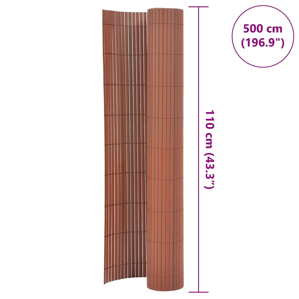 vidaXL Gard pentru grădină cu 2 fețe, maro, 110x500 cm