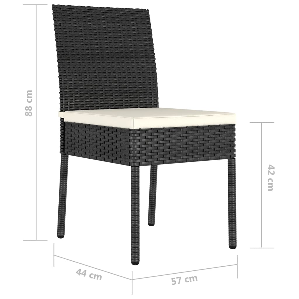 vidaXL Scaune de masă pentru grădină, 4 buc., negru, poliratan vidaXL Scaune de masă pentru grădină, 4 buc., negru, poliratan