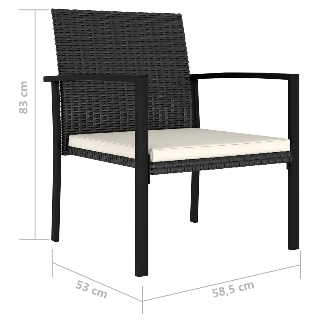 vidaXL Scaune de masă pentru grădină, 4 buc., negru, poliratan vidaXL Scaune de masă pentru grădină, 4 buc., negru, poliratan