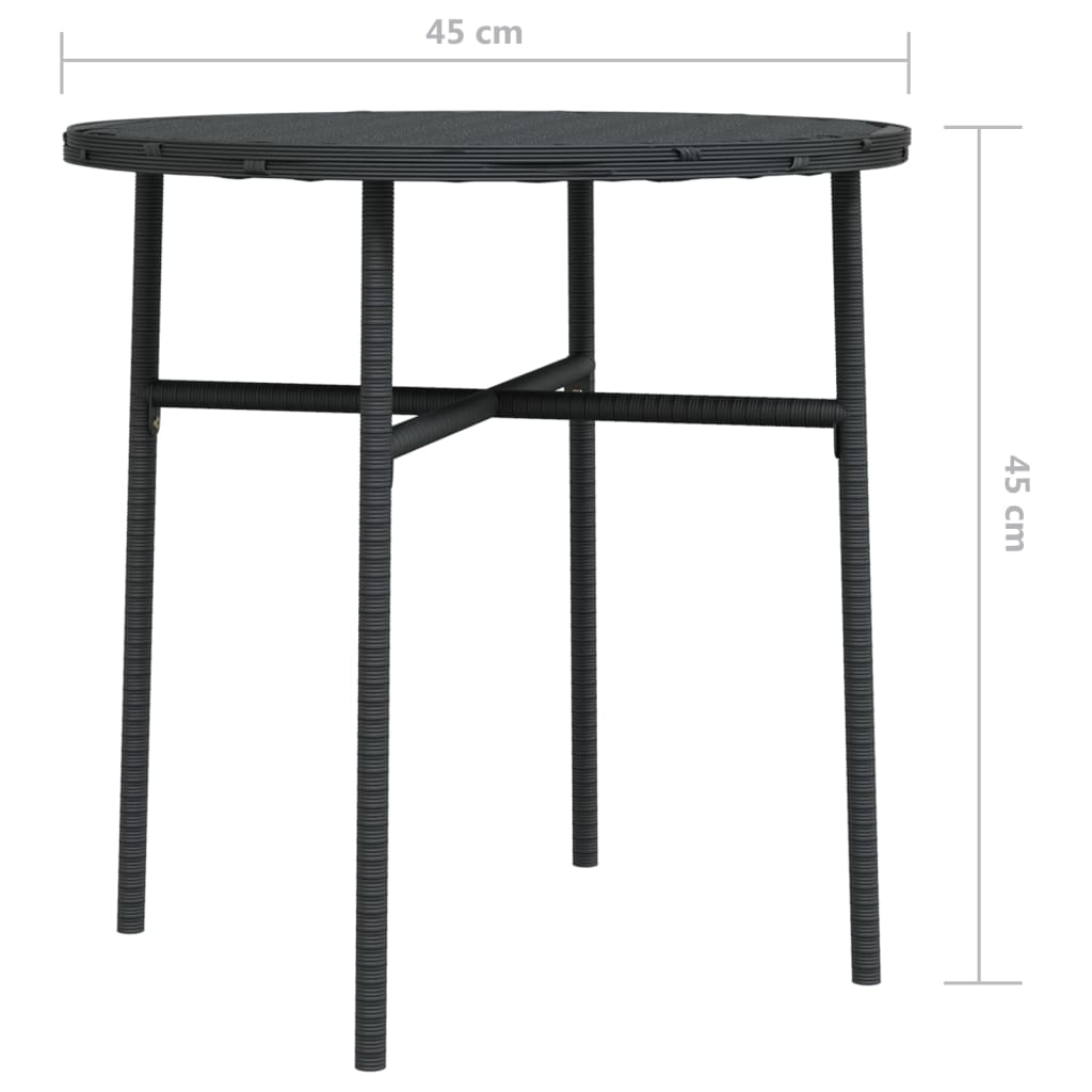 vidaXL Măsuță de ceai, negru, 45 cm, poliratan vidaXL Măsuță de ceai, negru, 45 cm, poliratan