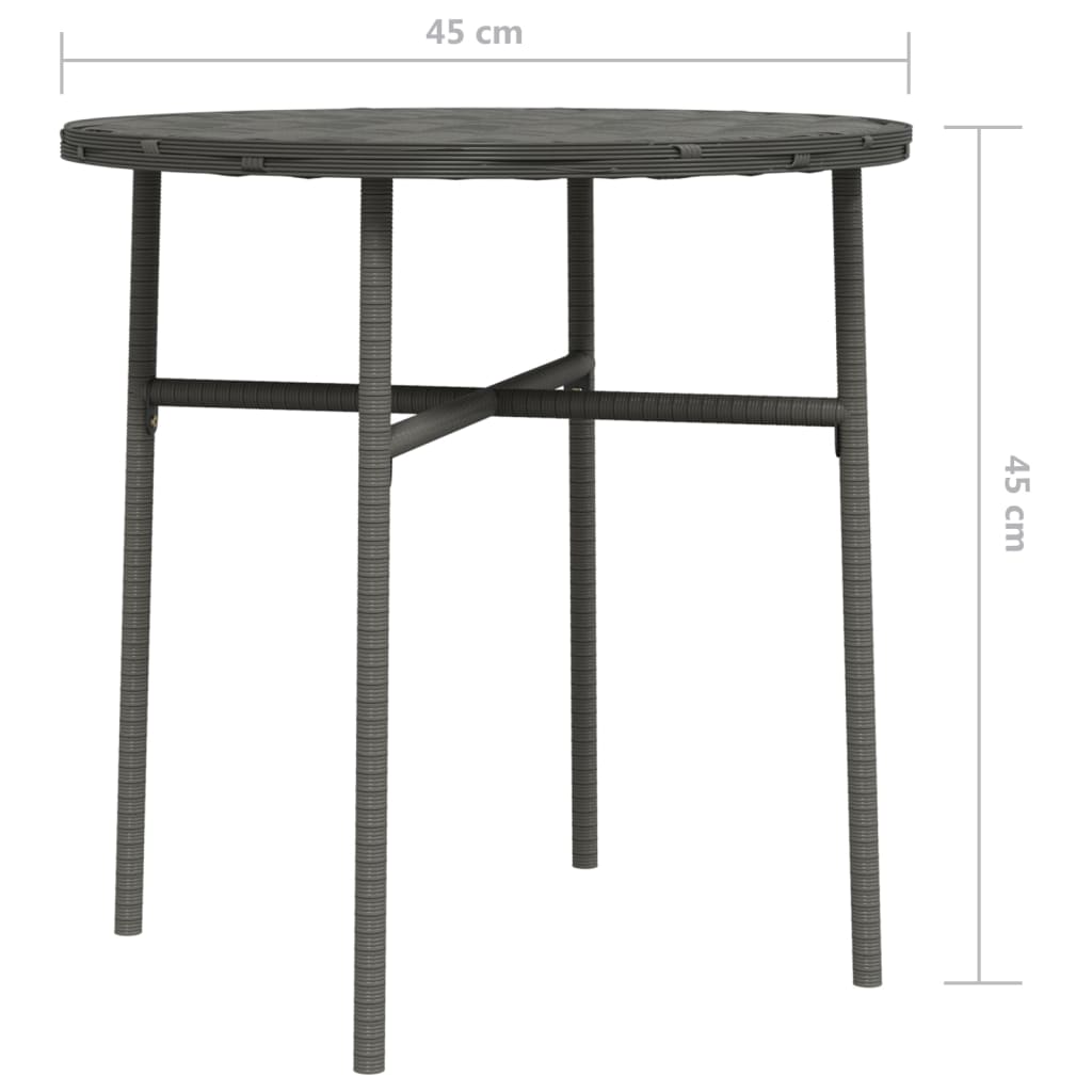 vidaXL Măsuță de ceai, gri, 45 cm, poliratan vidaXL Măsuță de ceai, gri, 45 cm, poliratan