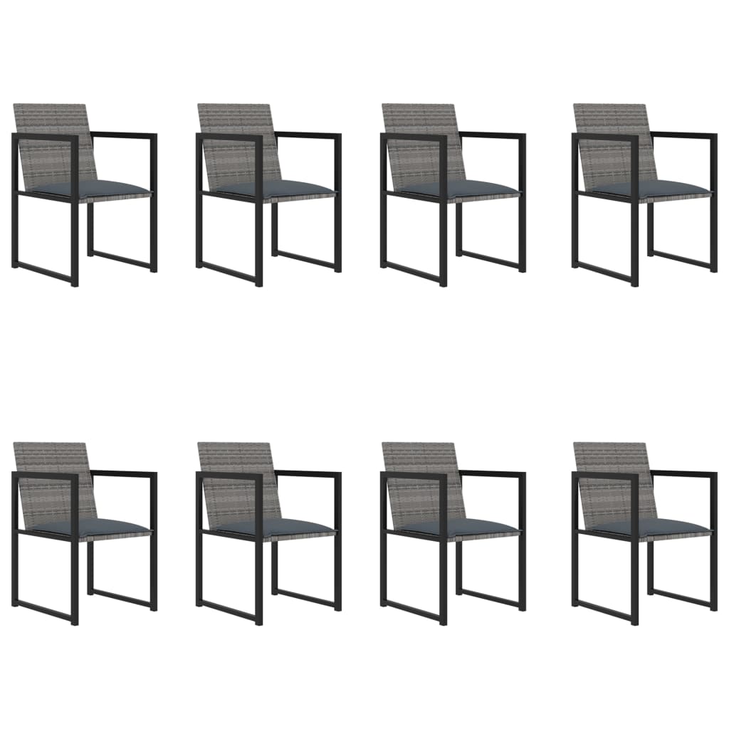 vidaXL Set mobilier de grădină cu perne, 9 piese, gri, poliratan vidaXL Set mobilier de grădină cu perne, 9 piese, gri, poliratan