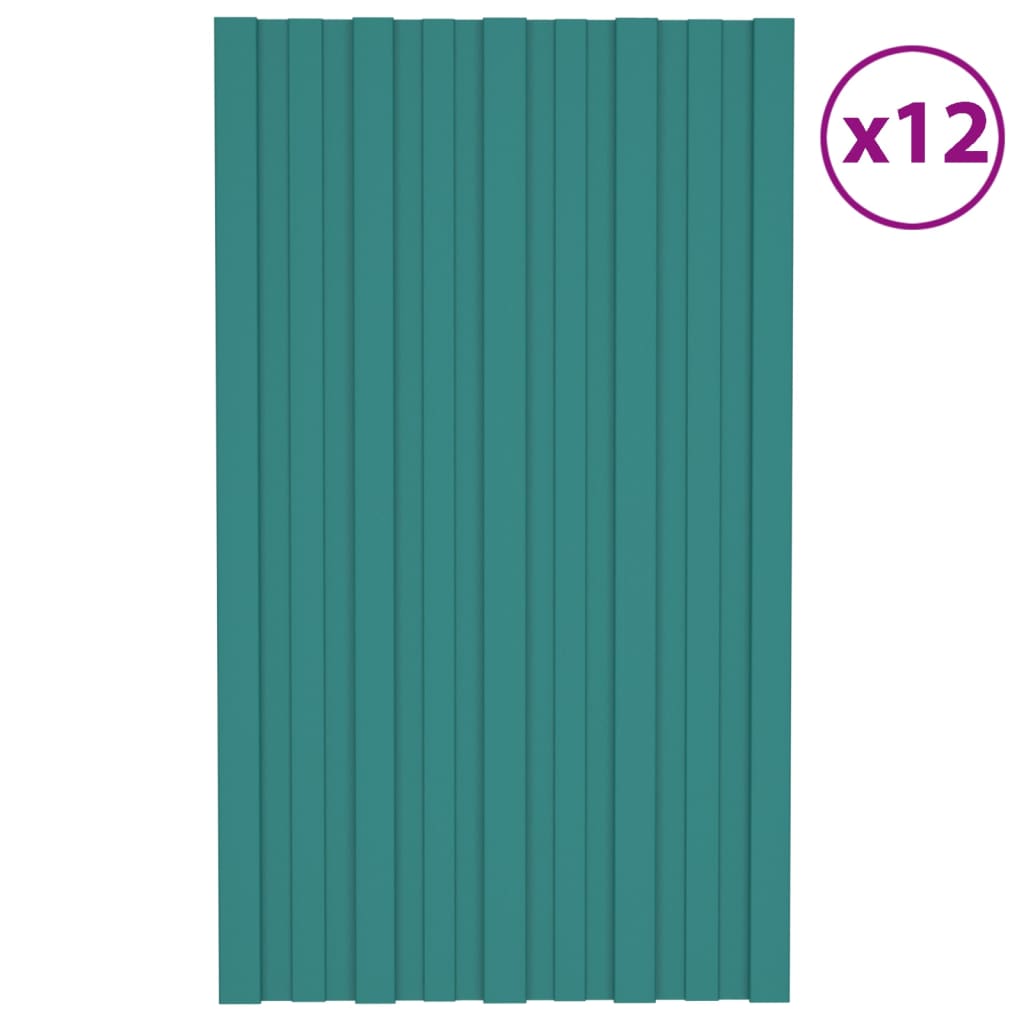 vidaXL Panouri pentru acoperiș 12 buc. verde 80x45 cm oțel galvanizat vidaXL Panouri pentru acoperiș 12 buc. verde 80x45 cm oțel galvanizat