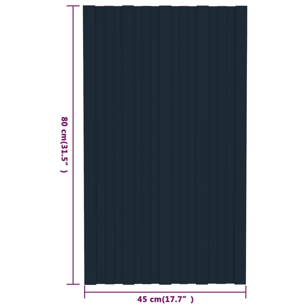 vidaXL Panouri pentru acoperiș 12 buc antracit 80x45cm oțel galvanizat vidaXL Panouri pentru acoperiș 12 buc antracit 80x45cm oțel galvanizat