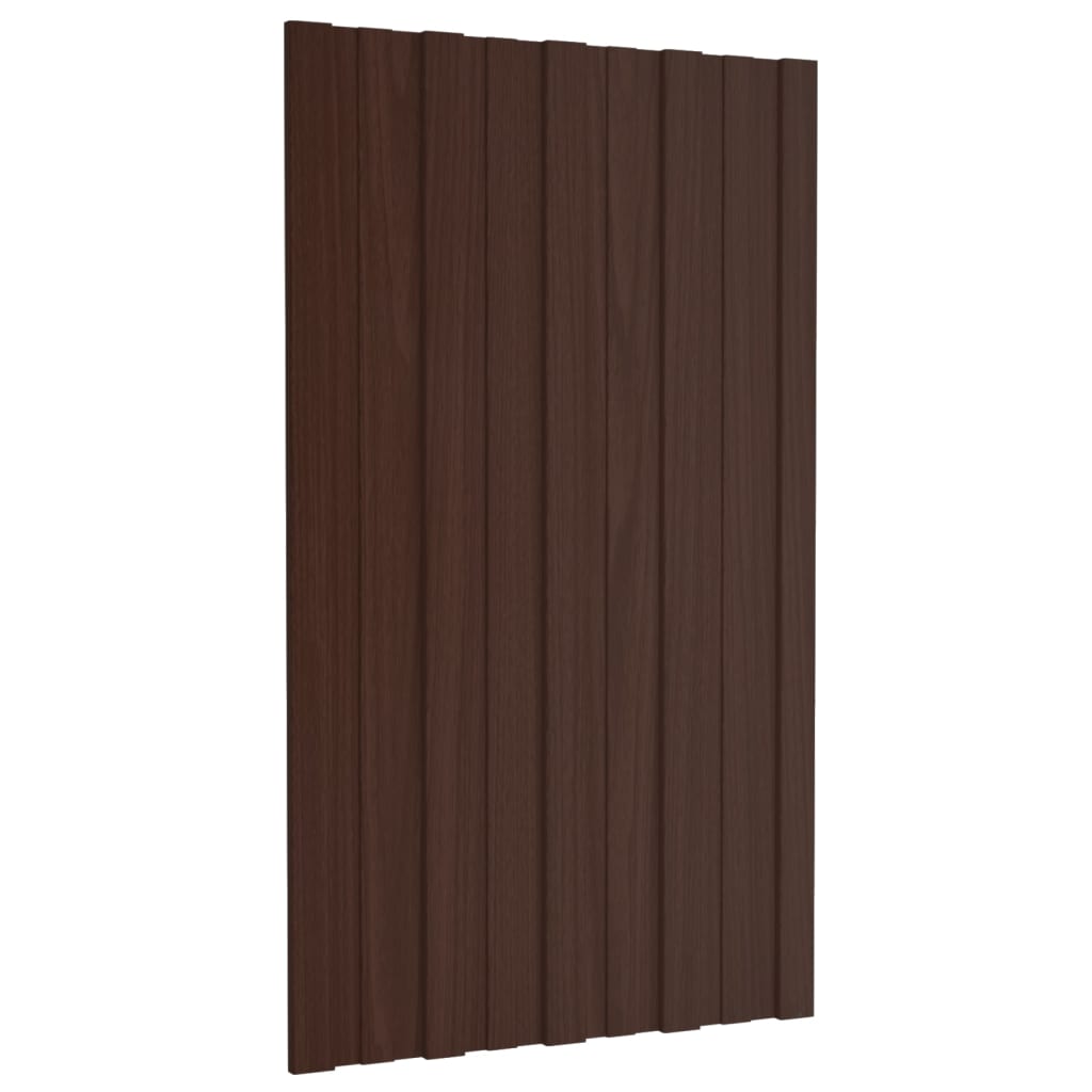 vidaXL Panouri pentru acoperiș, 12 buc., maro, 80x45cm oțel galvanizat vidaXL Panouri pentru acoperiș, 12 buc., maro, 80x45cm oțel galvanizat