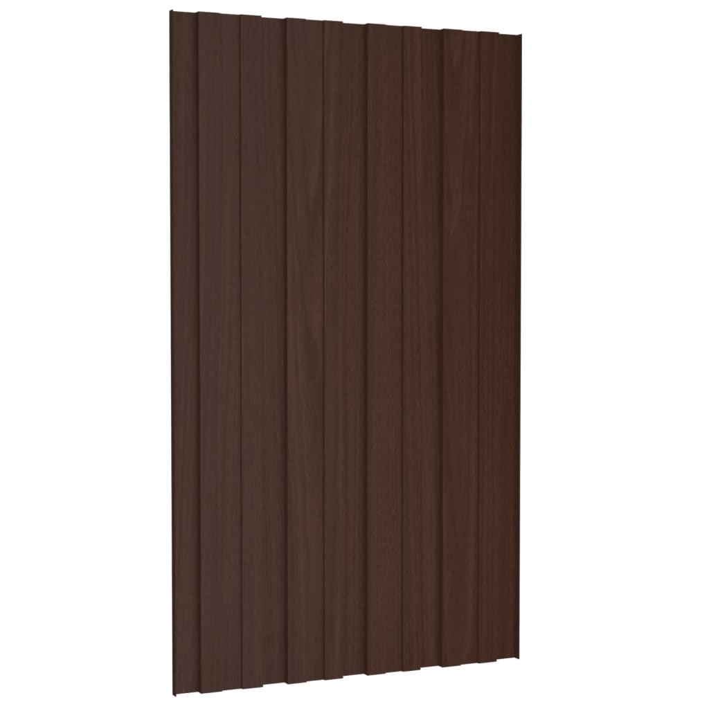 vidaXL Panouri pentru acoperiș, 12 buc., maro, 80x45cm oțel galvanizat vidaXL Panouri pentru acoperiș, 12 buc., maro, 80x45cm oțel galvanizat