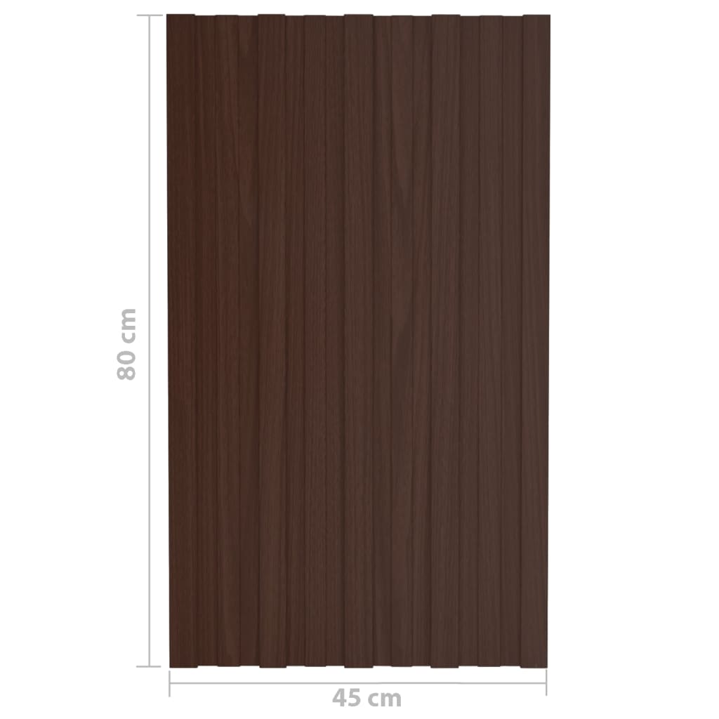 vidaXL Panouri pentru acoperiș, 12 buc., maro, 80x45cm oțel galvanizat vidaXL Panouri pentru acoperiș, 12 buc., maro, 80x45cm oțel galvanizat