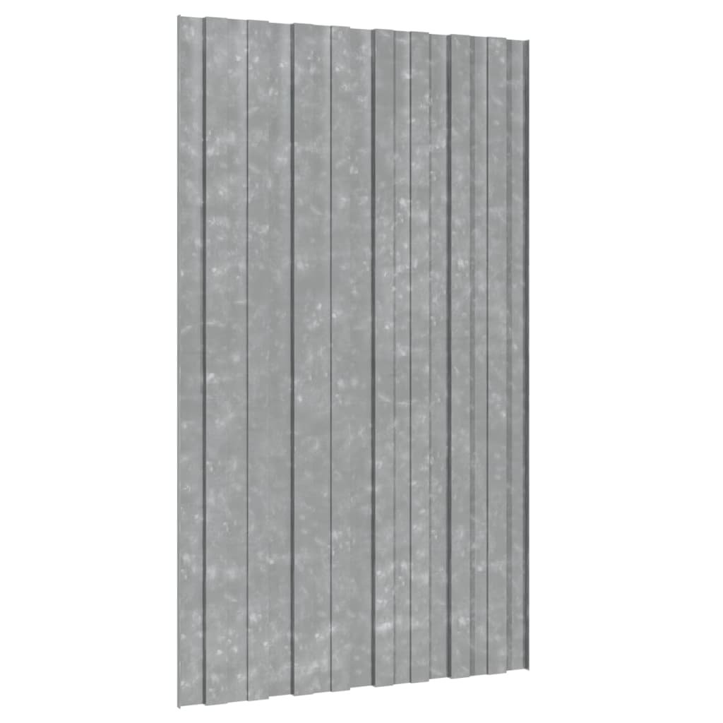 vidaXL Panouri pentru acoperiș 12 buc argintiu 80x45cm oțel galvanizat vidaXL Panouri pentru acoperiș 12 buc argintiu 80x45cm oțel galvanizat