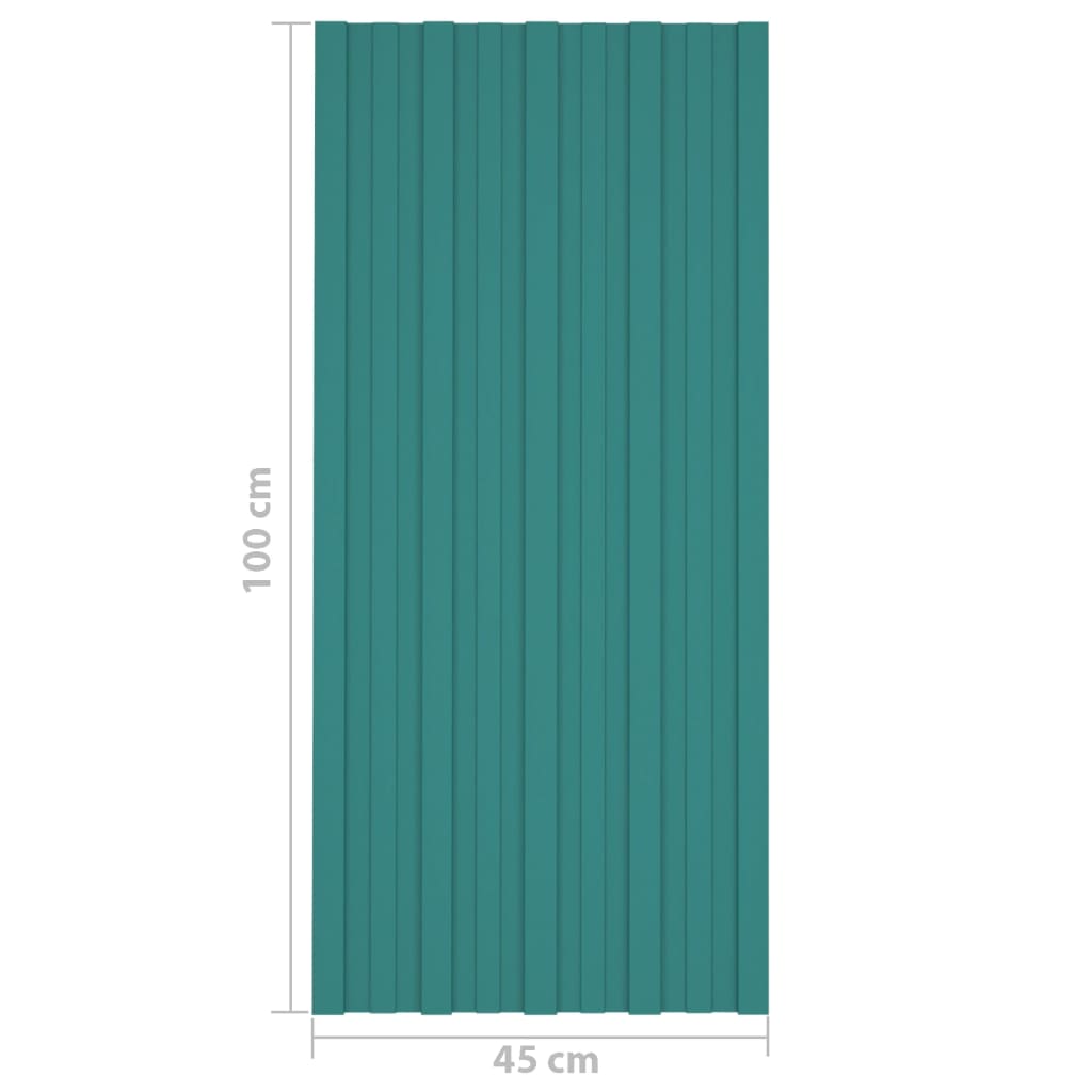 vidaXL Panouri pentru acoperiș 12 buc. verde 100x45 cm oțel galvanizat vidaXL Panouri pentru acoperiș 12 buc. verde 100x45 cm oțel galvanizat