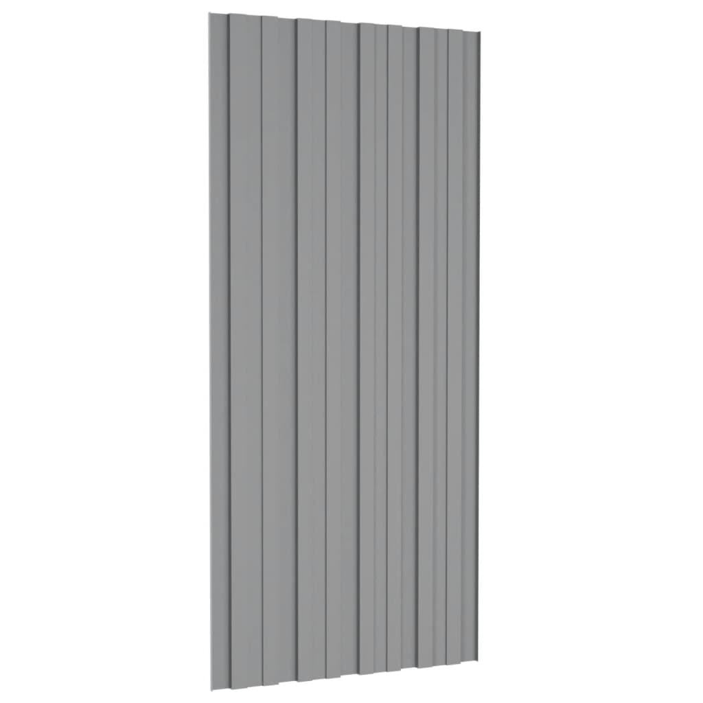 vidaXL Panouri pentru acoperiș 12 buc. gri 100x45 cm oțel galvanizat vidaXL Panouri pentru acoperiș 12 buc. gri 100x45 cm oțel galvanizat