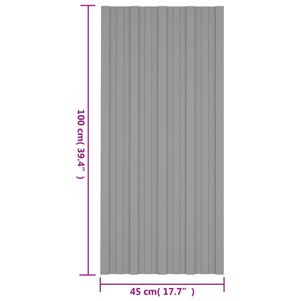 vidaXL Panouri pentru acoperiș 36 buc. gri 100x45 cm oțel galvanizat vidaXL Panouri pentru acoperiș 36 buc. gri 100x45 cm oțel galvanizat