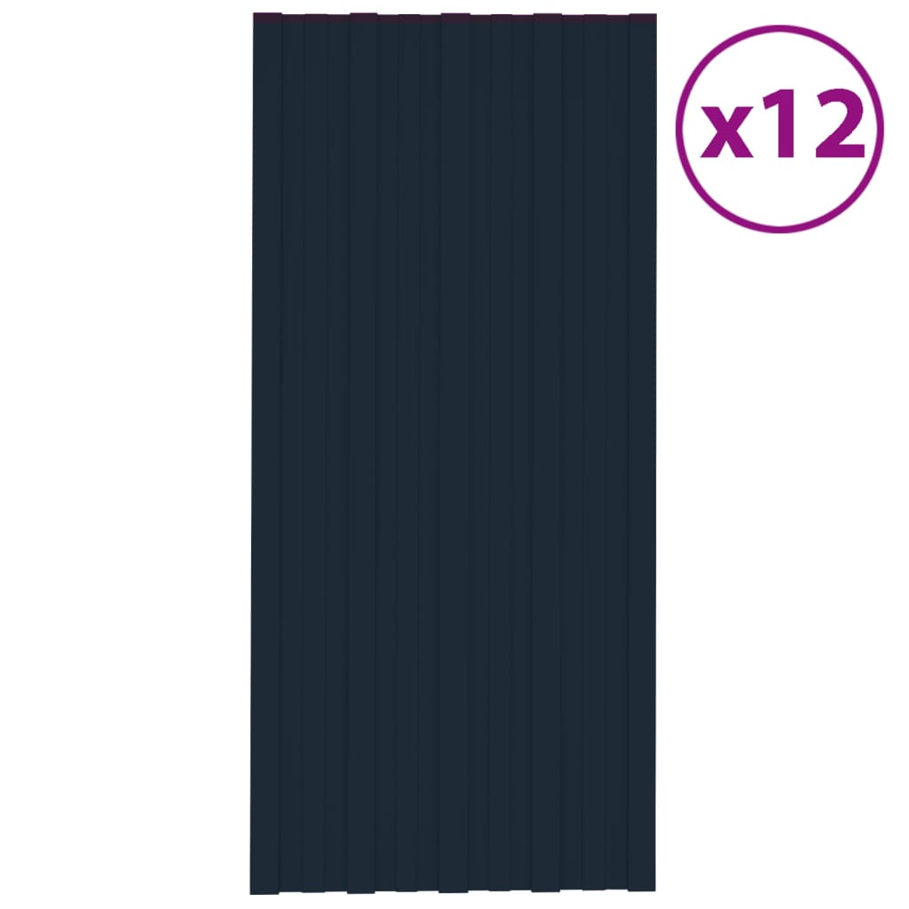 vidaXL Panouri acoperiș 12 buc. antracit 100x45 cm oțel galvanizat vidaXL Panouri acoperiș 12 buc. antracit 100x45 cm oțel galvanizat