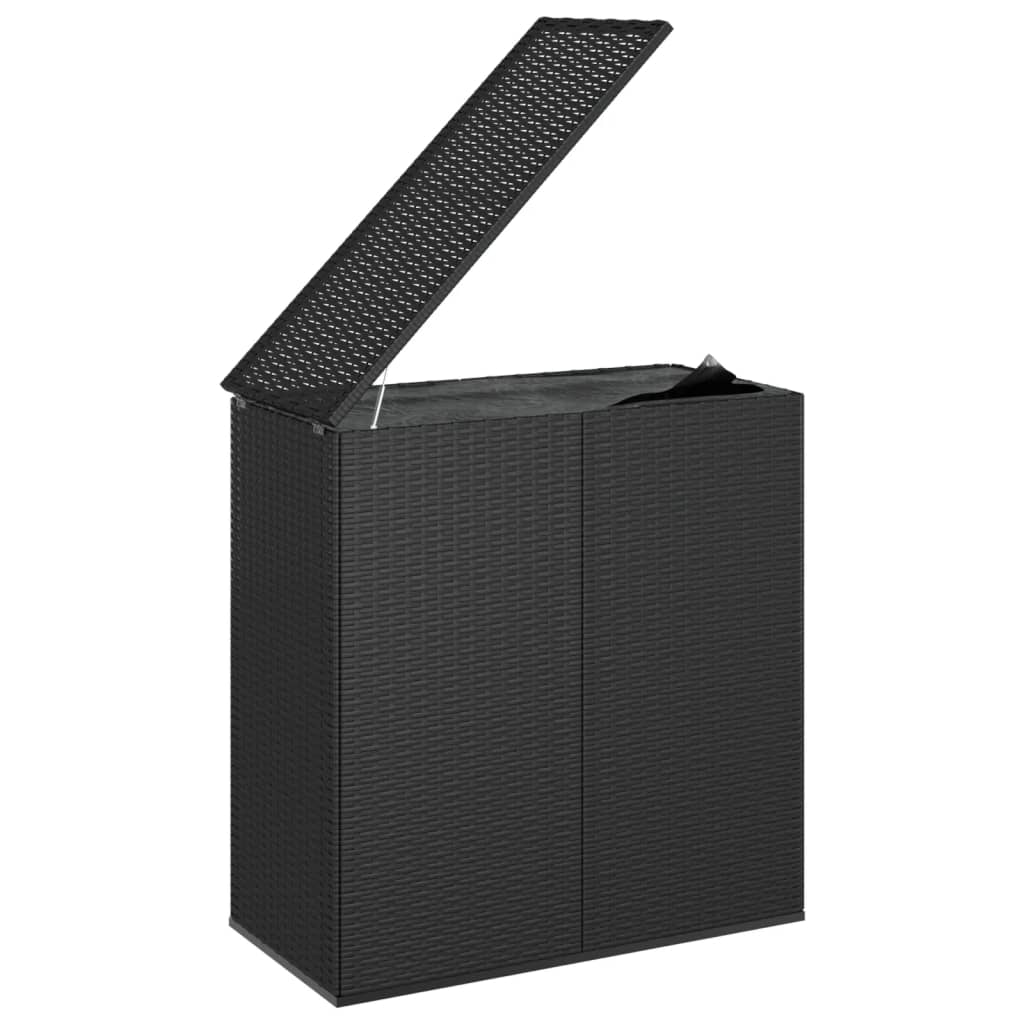 vidaXL Ladă de perne pentru grădină, negru, 100x49x103,5 cm, ratan PE vidaXL Ladă de perne pentru grădină, negru, 100x49x103,5 cm, ratan PE