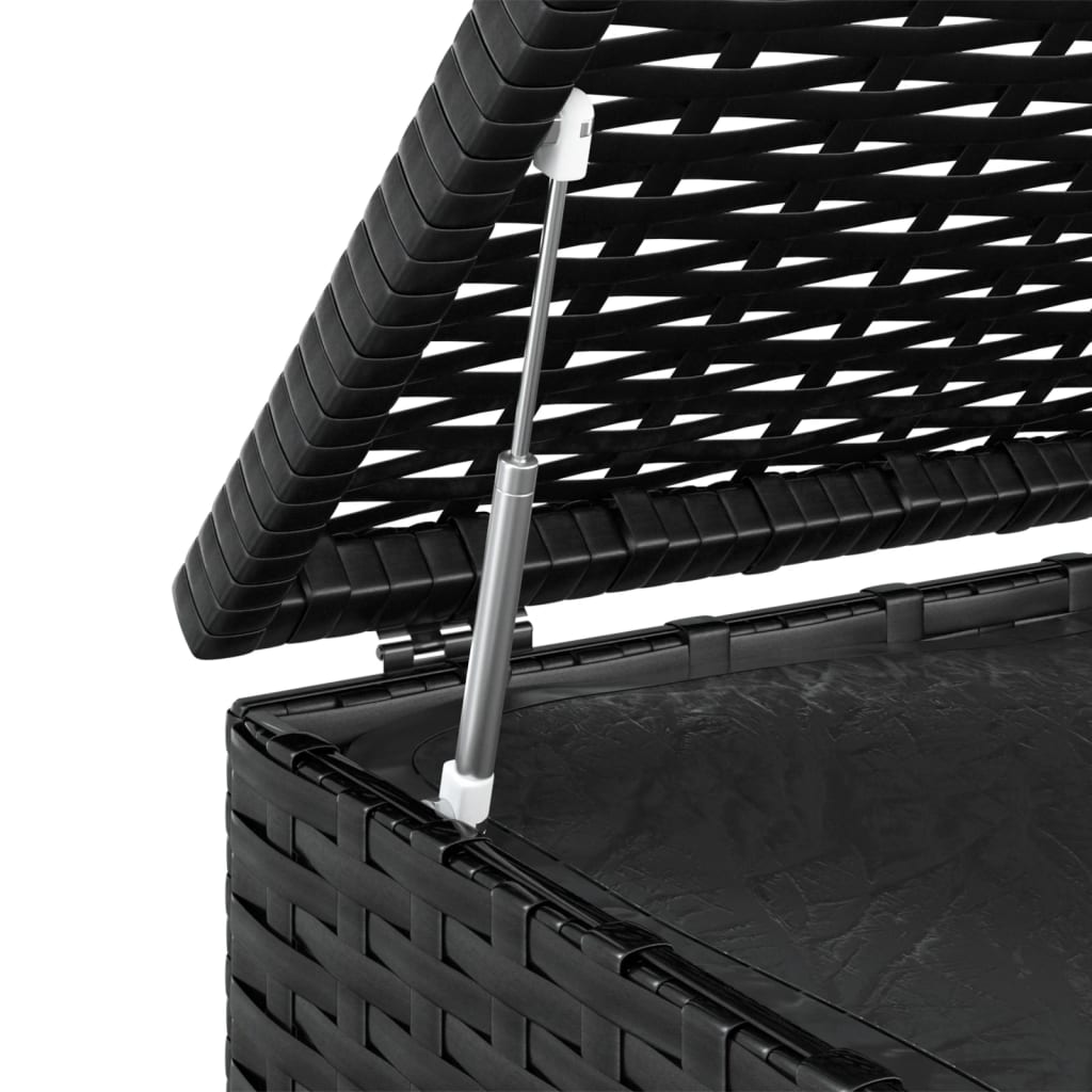 vidaXL Ladă de perne pentru grădină, negru, 100x49x103,5 cm, ratan PE vidaXL Ladă de perne pentru grădină, negru, 100x49x103,5 cm, ratan PE