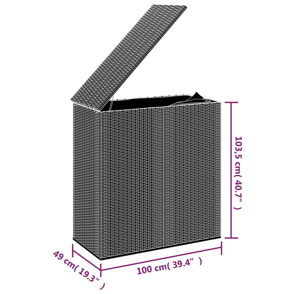 vidaXL Ladă grădină pentru perne, maro, 100x49x103,5 cm, ratan PE vidaXL Ladă grădină pentru perne, maro, 100x49x103,5 cm, ratan PE