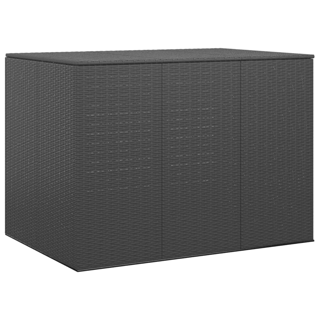 vidaXL Ladă de perne pentru grădină, negru, 145x100x103 cm, PE ratan vidaXL Ladă de perne pentru grădină, negru, 145x100x103 cm, PE ratan