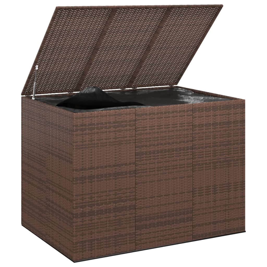 vidaXL Ladă grădină pentru perne, maro, 145x100x103 cm, ratan PE vidaXL Ladă grădină pentru perne, maro, 145x100x103 cm, ratan PE