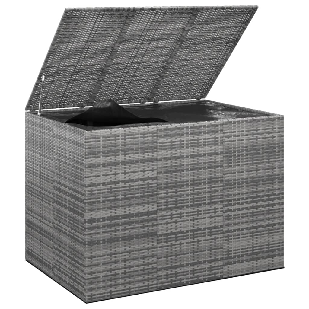 vidaXL Ladă grădină pentru perne, gri, 145x100x103 cm, ratan PE vidaXL Ladă grădină pentru perne, gri, 145x100x103 cm, ratan PE