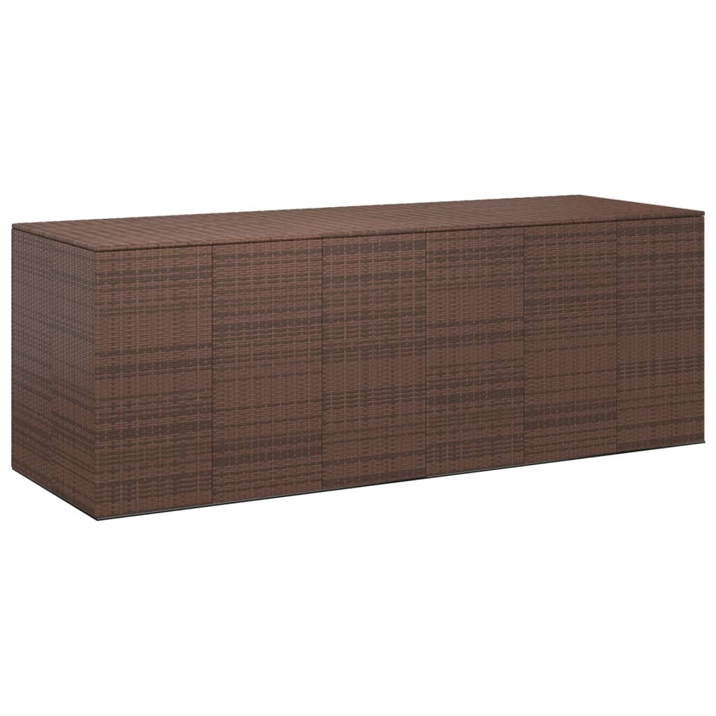 vidaXL Ladă de grădină pentru perne, maro, 291x100,5x104 cm, ratan PE vidaXL Ladă de grădină pentru perne, maro, 291x100,5x104 cm, ratan PE