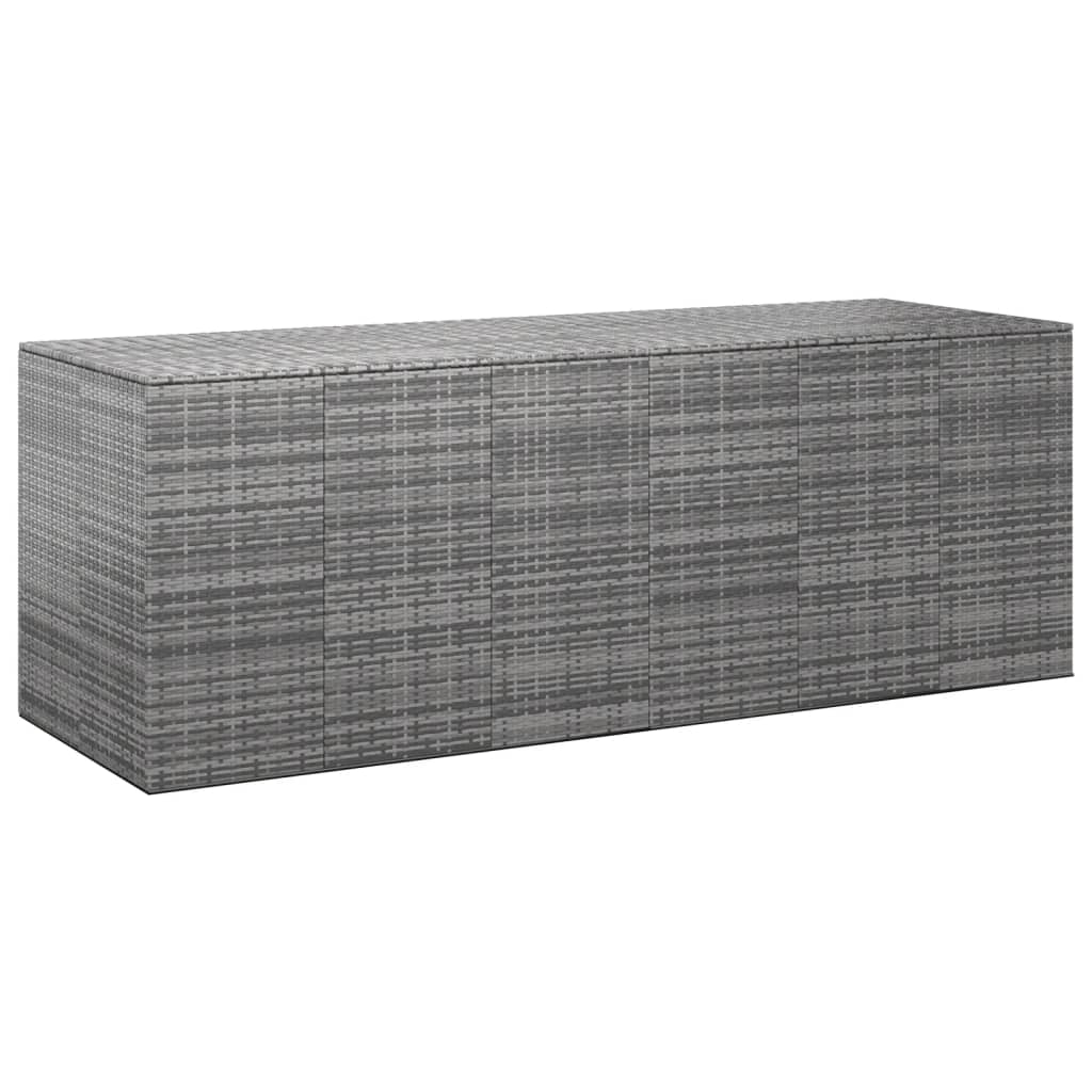 vidaXL Ladă grădină pentru perne, gri, 291x100,5x104 cm, ratan PE vidaXL Ladă grădină pentru perne, gri, 291x100,5x104 cm, ratan PE