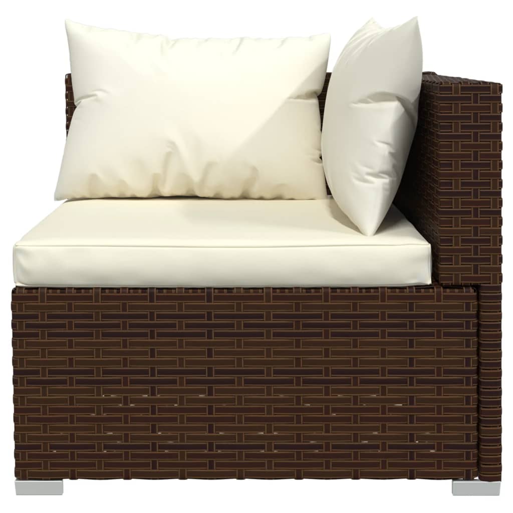 vidaXL Set mobilier de grădină cu perne, 3 piese, maro, poliratan vidaXL Set mobilier de grădină cu perne, 3 piese, maro, poliratan